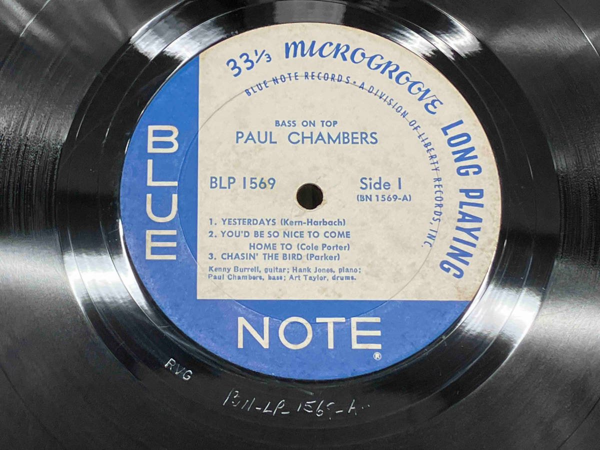 【LP盤】 BASS ON TOP PAUL CHAMBERS/ポール・チェンバース RVG刻印/輸入盤/深ミゾ/BLUE NOTE BLP1569の画像6