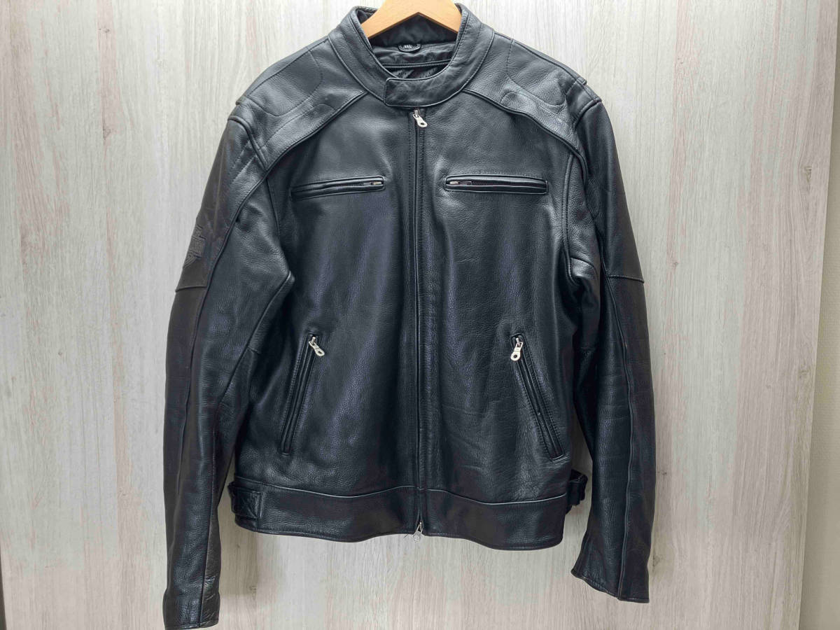 HARLEY DAVIDSON/ハーレーダビッドソン　バックリフレクティブスカルシングルライダースジャケット 98099-07VM レザー 牛革 メッシュ 2XL