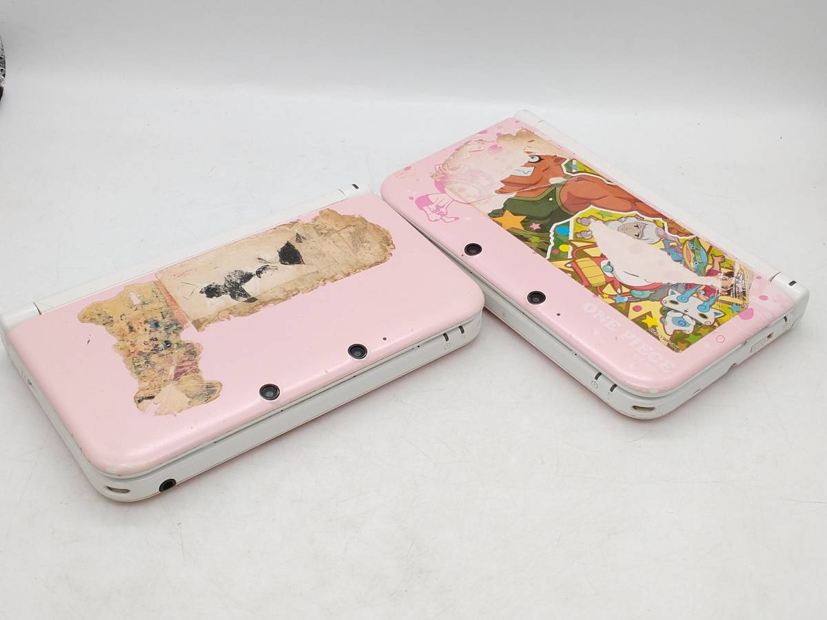 ジャンク Nintendo 3DS LL 2台セット ピンクホワイト チョッパーピンク_画像1