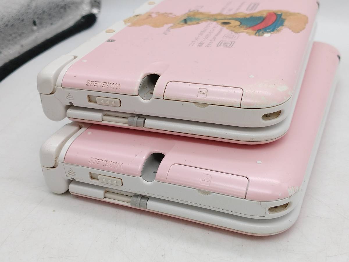 ジャンク Nintendo 3DS LL 2台セット ピンクホワイト チョッパーピンク_画像4