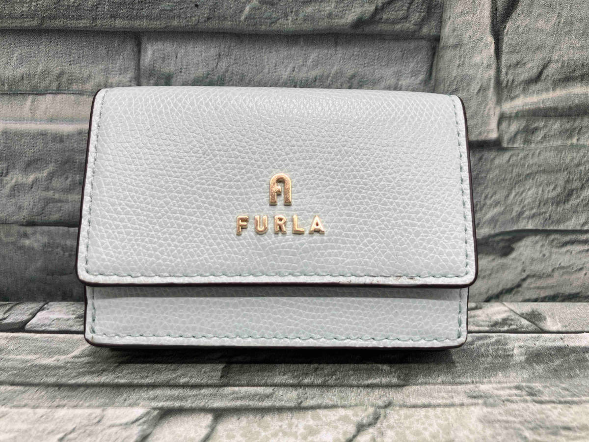 FURLA フルラ コンパクトウォレット 三つ折り ブルー 財布