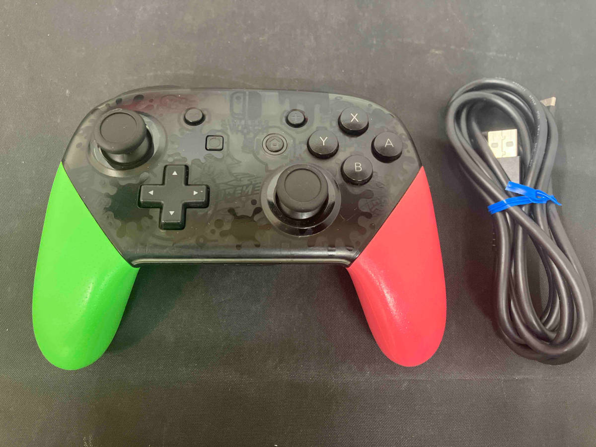 現状品 動作未確認 Nintendo Switch Proコントローラー スプラトゥーン2エディション_画像3