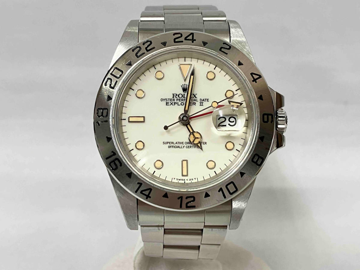  Rolex ROLEX Explorer Ⅱ 16550 self-winding watch ivory to lithium bezel 16570 800 ten thousand OH ending body only 