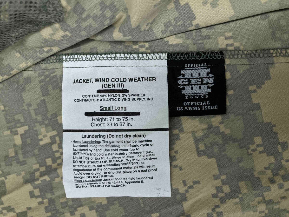 GEN U.S.ARMY デジカモ ジャケット wind cold weather 店舗受取可_画像5