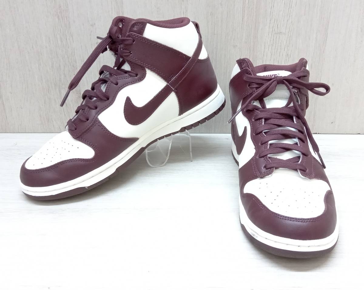 NIKE/ナイキ/スニーカー/WMNS Dunk High/DD1869-601/Burgundy Crush/ワイン系×ホワイト/27cm_画像1