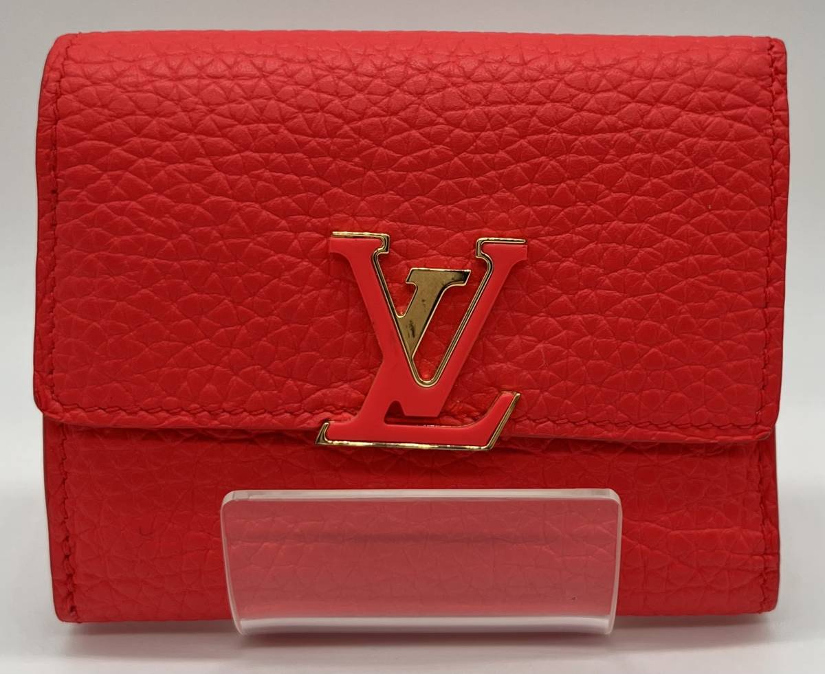 【エントルピー鑑定書付】LOUIS VUITTON RA0240 ポルトフォイユ・カプシーヌ M69069 ルイヴィトン 赤 レッド 財布 三つ折り財布 品物のみ