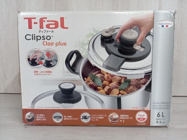 T-fal ティファール クリプソ クレールプラス 圧力鍋 6L 4-6人用 ガス火IH対応_画像1