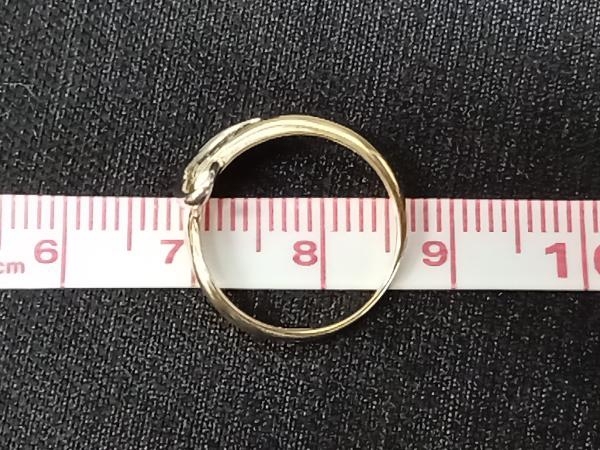 K18／Pt900 イエローゴールド プラチナ＃6 D0.02ct 1.7g リング 指輪 アクセサリー