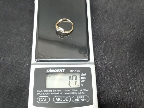 K18／Pt900 イエローゴールド プラチナ＃6 D0.02ct 1.7g リング 指輪 アクセサリー
