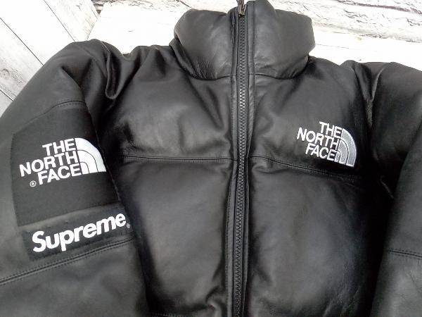 THE NORTH FACE ×Supreme ダウンジャケット ND91702I Leather Nuptse Jacket Sサイズ ブラック 店舗受取可_画像7