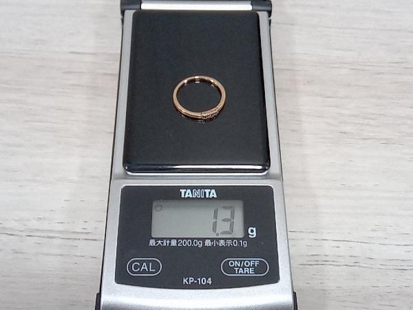 【細みで可憐】K10／ダイヤ0.03ct／＃9／1.3g イエローゴールド　リング