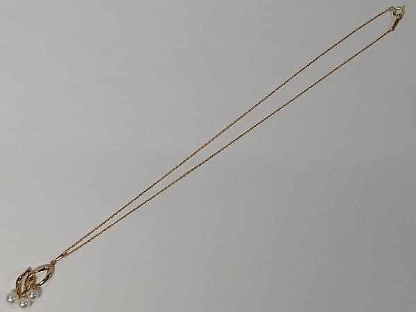 【箱・ケース付】MIKIMOTO K18 ゴールド 全長約40cm 総重量約4.0g 白珠 ネックレス_画像6