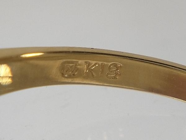 MIKIMOTO K18 ゴールド 総重量3.6g サイズ約9号 白珠 リング 指輪 ミキモト_画像6