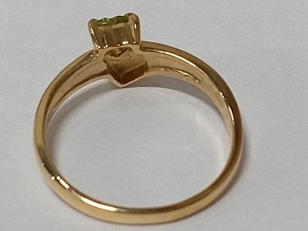 K18ゴールド サイズ約10.5号 総重量約2.3g 緑石 リング 指輪_画像4