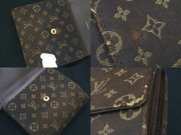 LOUIS VUITTON ルイヴィトン モノグラムミニ ポルトフォイユ・エリーズ M95233 財布 三つ折り財布 スレ キズ 焼け 変色_画像7