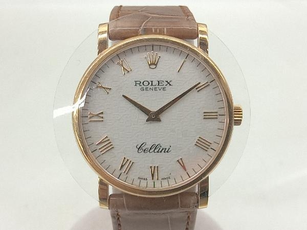 セール中1月22日まで！【ROLEX】チェリーニ 5118 A番 腕時計 手巻き K18 金ゴールドメンズ　中古_画像2