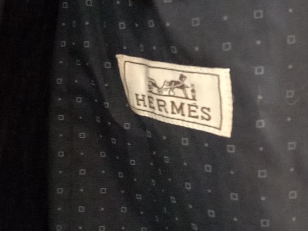 HERMES Patterned Tailored Jacket abo0020490 Size:52 Navy エルメス 総柄テーラードジャケット ネイビー 店舗受取可_画像3