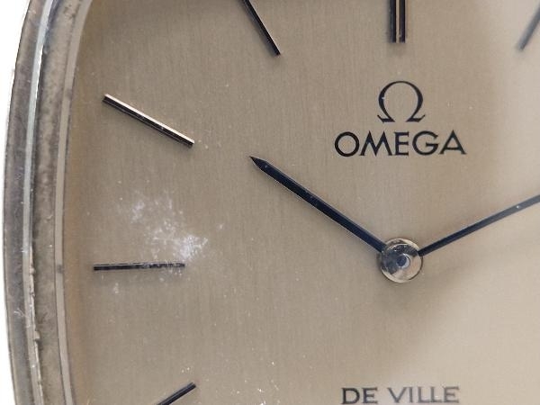ジャンク 稼働 OMEGA DE VILLE オメガ デビル デヴィル スクエア クォーツ 腕時計 ゴールド メンズ_画像5