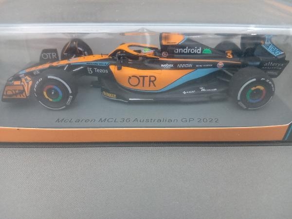 レーシングカー Spark model 1/43 McLaren MCL36 No.3 McLaren F1 Team Australian GP 2022 Daniel Ricciardo