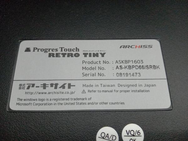 ARCHISS ProgresTouch RETRO TINY(タイニー) AS-KBPD66/SRBK [英語配列・66キー CHERRY MX 静音赤軸] キーボード (18-09-13)_画像6