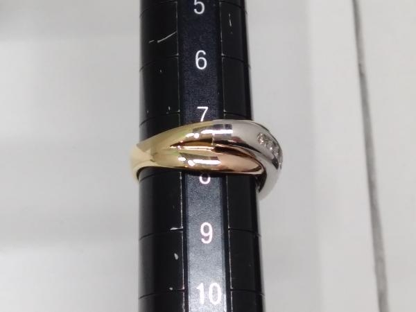 [ new goods finishing settled ] Pt900 K18 diamond 0.20ct ring approximately 7 number 6.6g