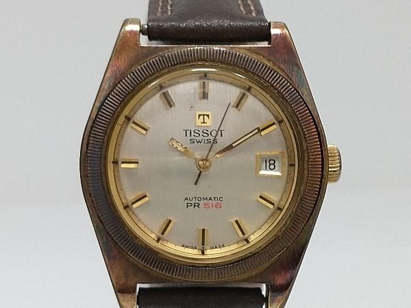 【1円】ジャンク 稼働 TISSOT ティソ PR516 デイト 自動巻き メンズ 腕時計 SS アンティーク_画像1