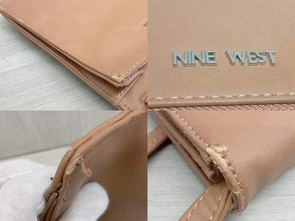 NINE WEST ナインウエスト レザーショルダーバッグ ライトブラウン キャメル 革製 横幅約24.7cm_画像8