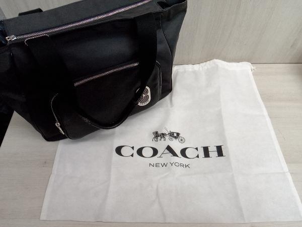 COACH 9106 トートバッグ ブラック 大きめ ナイロン×レザーの画像2