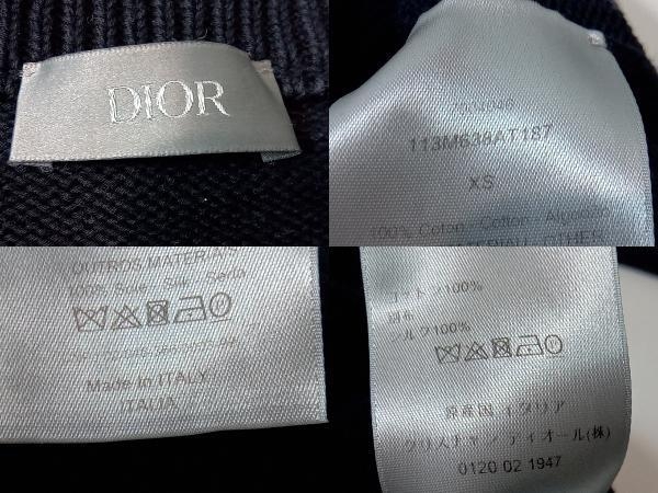 Christian Dior クリスチャンディオール 21AW イタリア製 オブリークライン 長袖コットンニット113M638AT187 ネイビー XS 店舗受取可_画像3