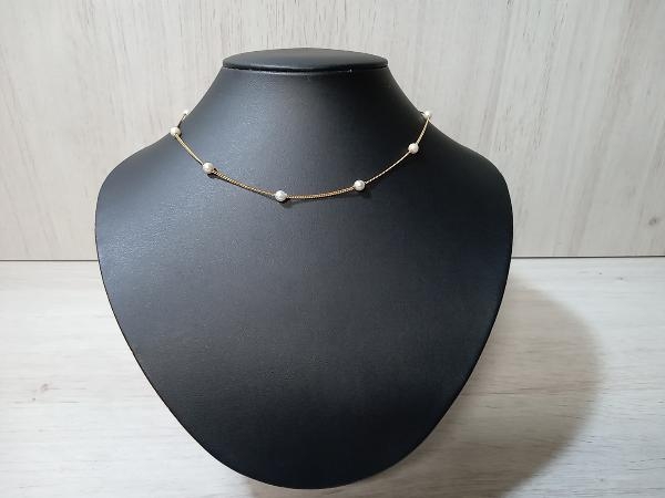 【可愛らしく】K18 ／40cm／4.3g ネックレス　パール系