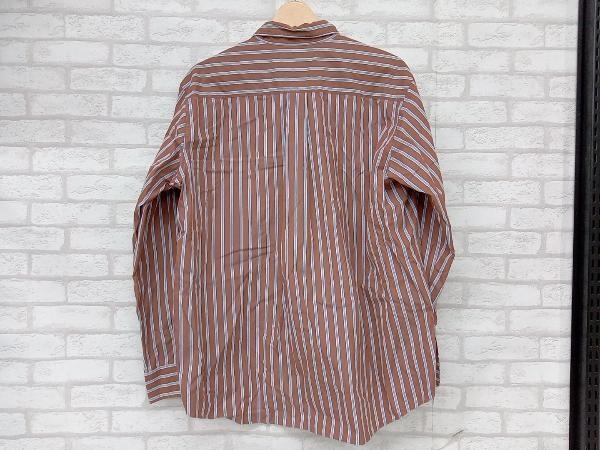 Ernie Palo Standard Stripe Shirt アーニーパロ スタンダード ストライプシャツ ブラウン 長袖シャツ メンズ サイズ46 日本製_画像2