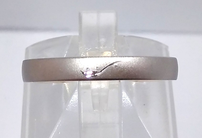 【新品仕上げ済】 Ange アンジェ Pt950 K18 デザインリング シークレットストーン 約16号 6.0g