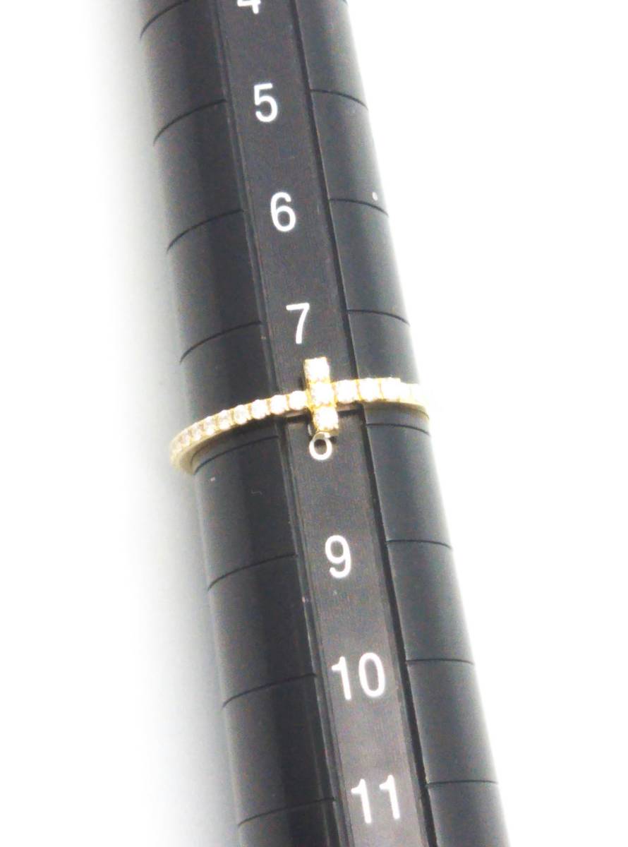 付属品あり TIFFANY＆Co ティファニー Tワイヤー K18 8号 ダイヤモンド 1.20g ブランドアクセサリー 指輪 リング イエロー ゴールドの画像7