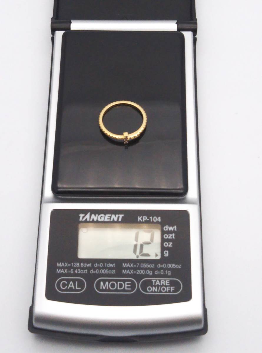付属品あり TIFFANY＆Co ティファニー Tワイヤー K18 8号 ダイヤモンド 1.20g ブランドアクセサリー 指輪 リング イエロー ゴールドの画像8
