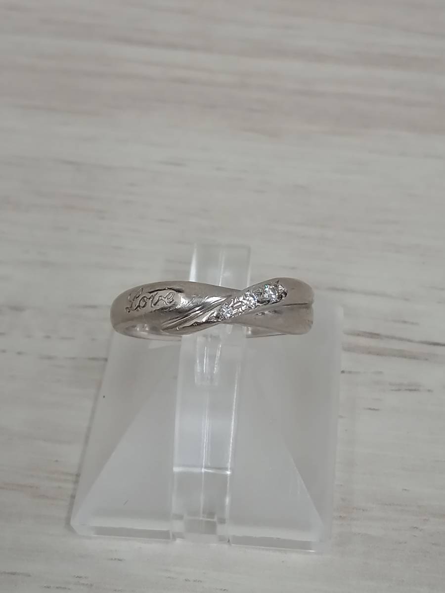 【楽天スーパーセール】 7.5号 リング#7.5 Pt900 ダイヤ 指輪 約5.4g 0.04ct プラチナ台