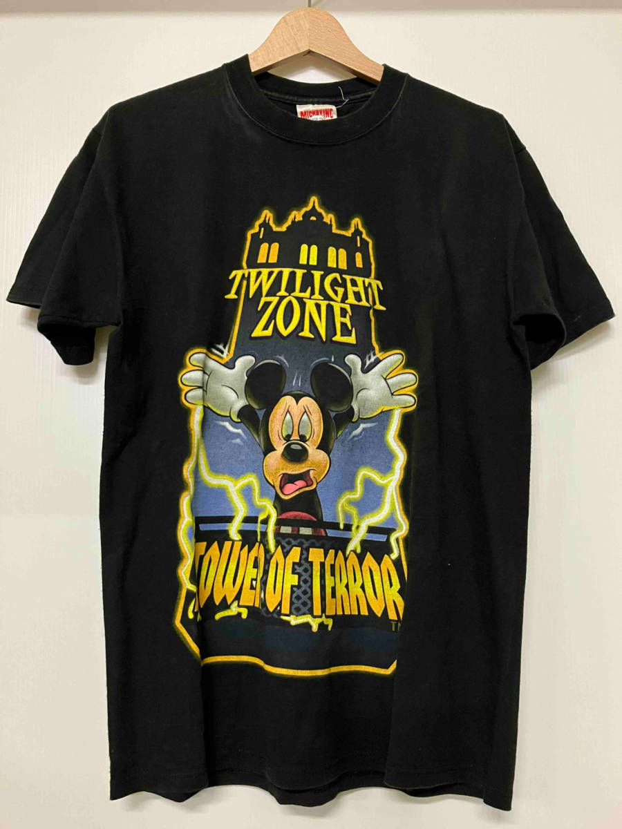 Disney ディズニー 半袖Tシャツ Tower Of Terror Twilight Zone 90s タワー・オブ・テラー Mサイズ ブラック メンズ春夏