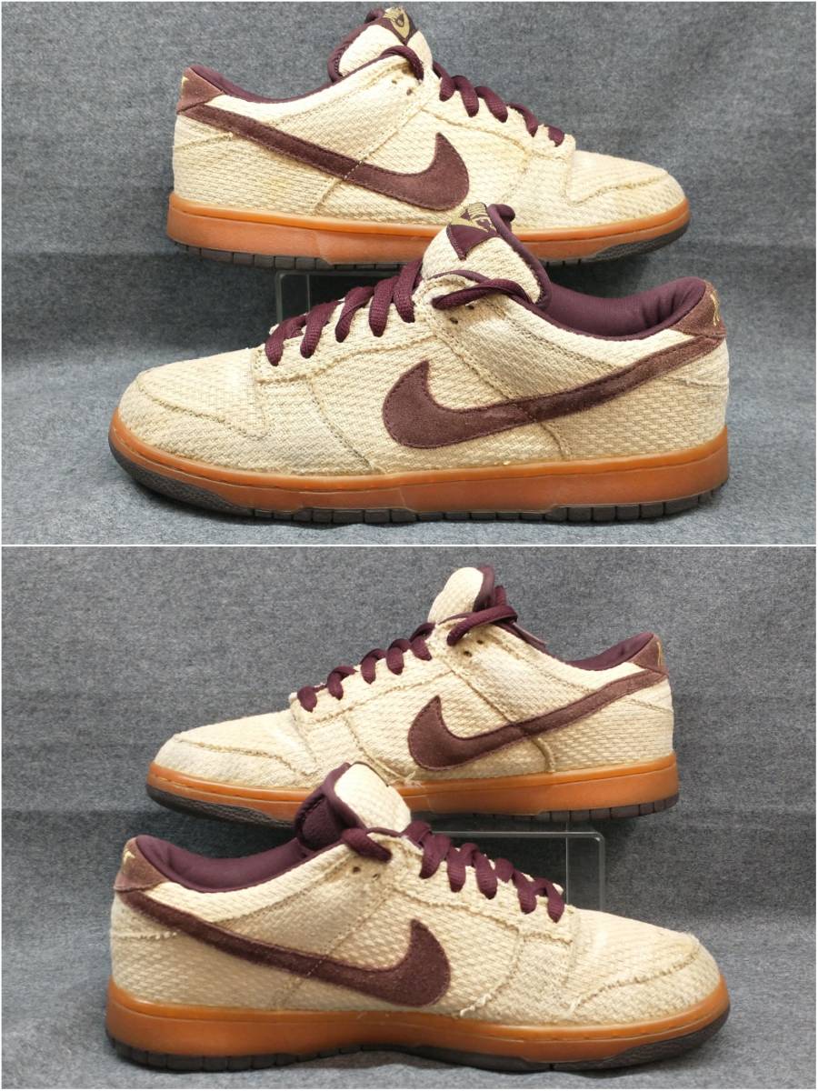 ジャンク 1円〜 NIKE SB DUNK LOWRED HEMP ナイキ ダンク レッド ヘンプ 27.5cm 2004年製 スニーカー セイル 麻 当時物 レトロ 304292-761_画像4