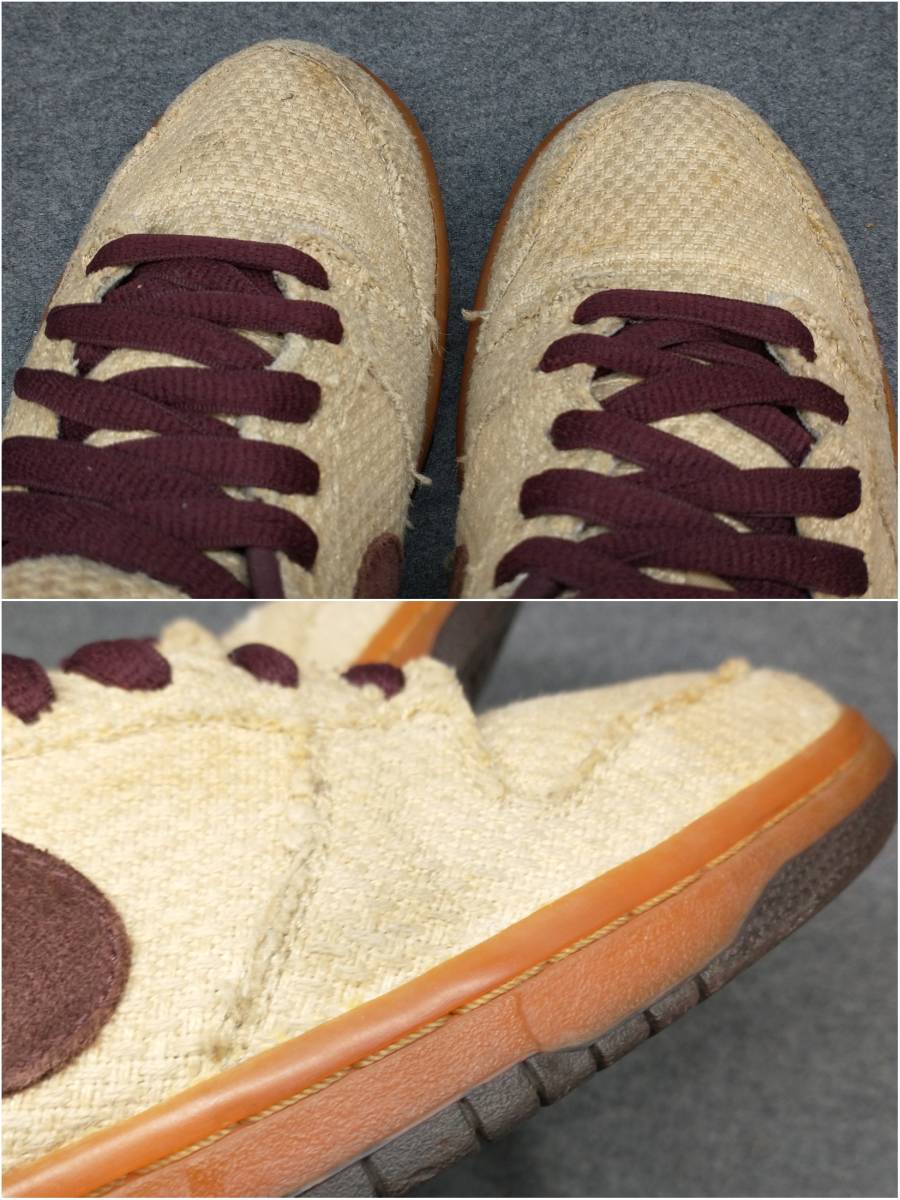 ジャンク 1円〜 NIKE SB DUNK LOWRED HEMP ナイキ ダンク レッド ヘンプ 27.5cm 2004年製 スニーカー セイル 麻 当時物 レトロ 304292-761_画像5