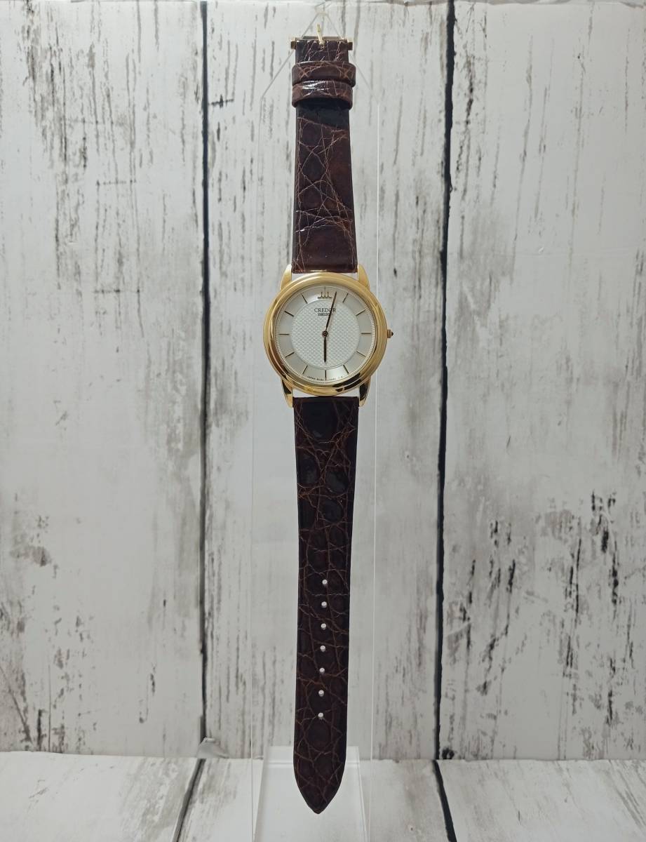 SEIKO／CREDOR 8J80-7020 裏蓋18KT、尾錠18KT刻印有 クォーツ 腕時計 非オリジナルベルト 2針 店舗受取可_画像2