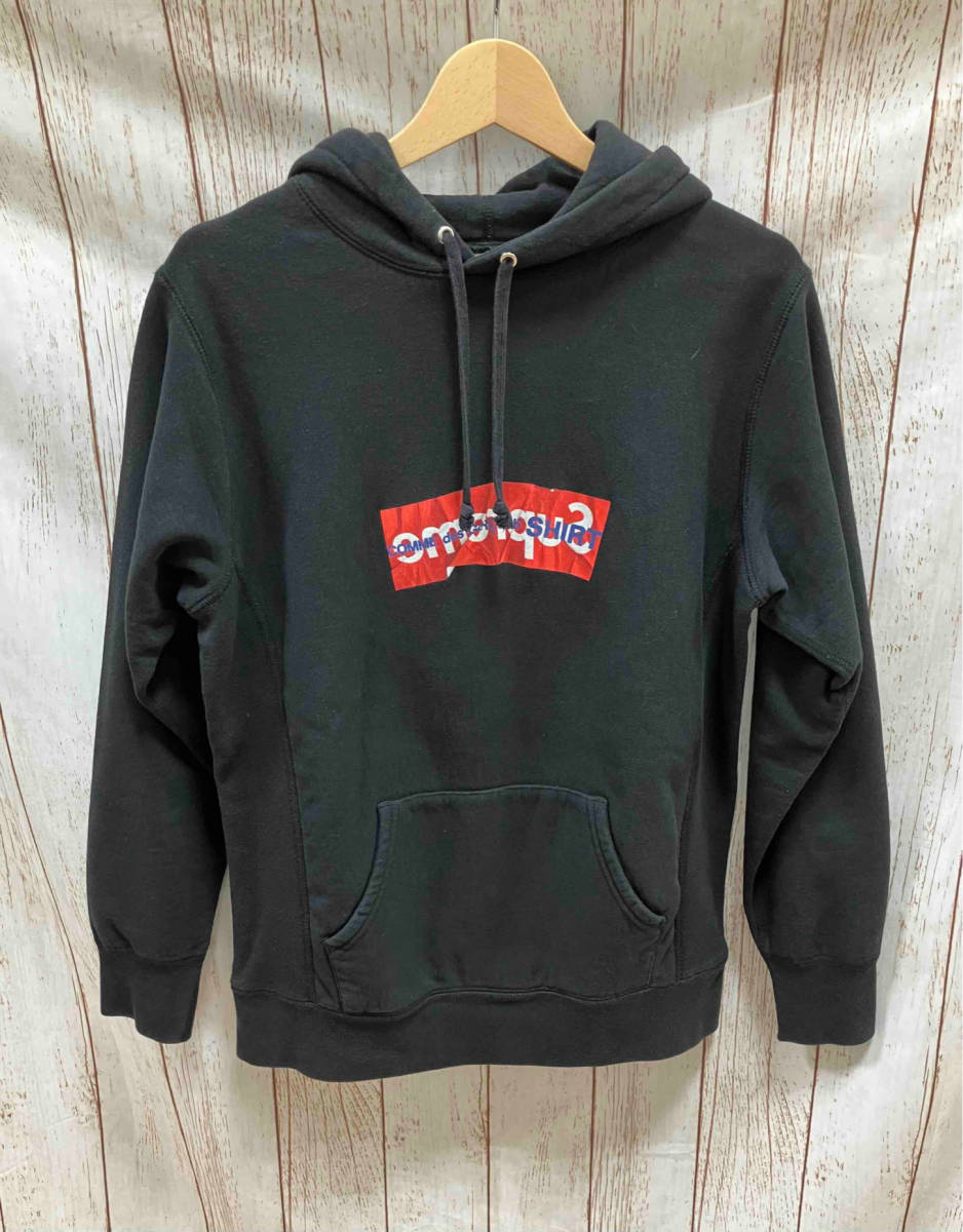 Supreme × COMME des GARCONS SHIRT 17SS／Box Logo Hooded Sweatshirt パーカー／Sサイズ／ブラック_画像1