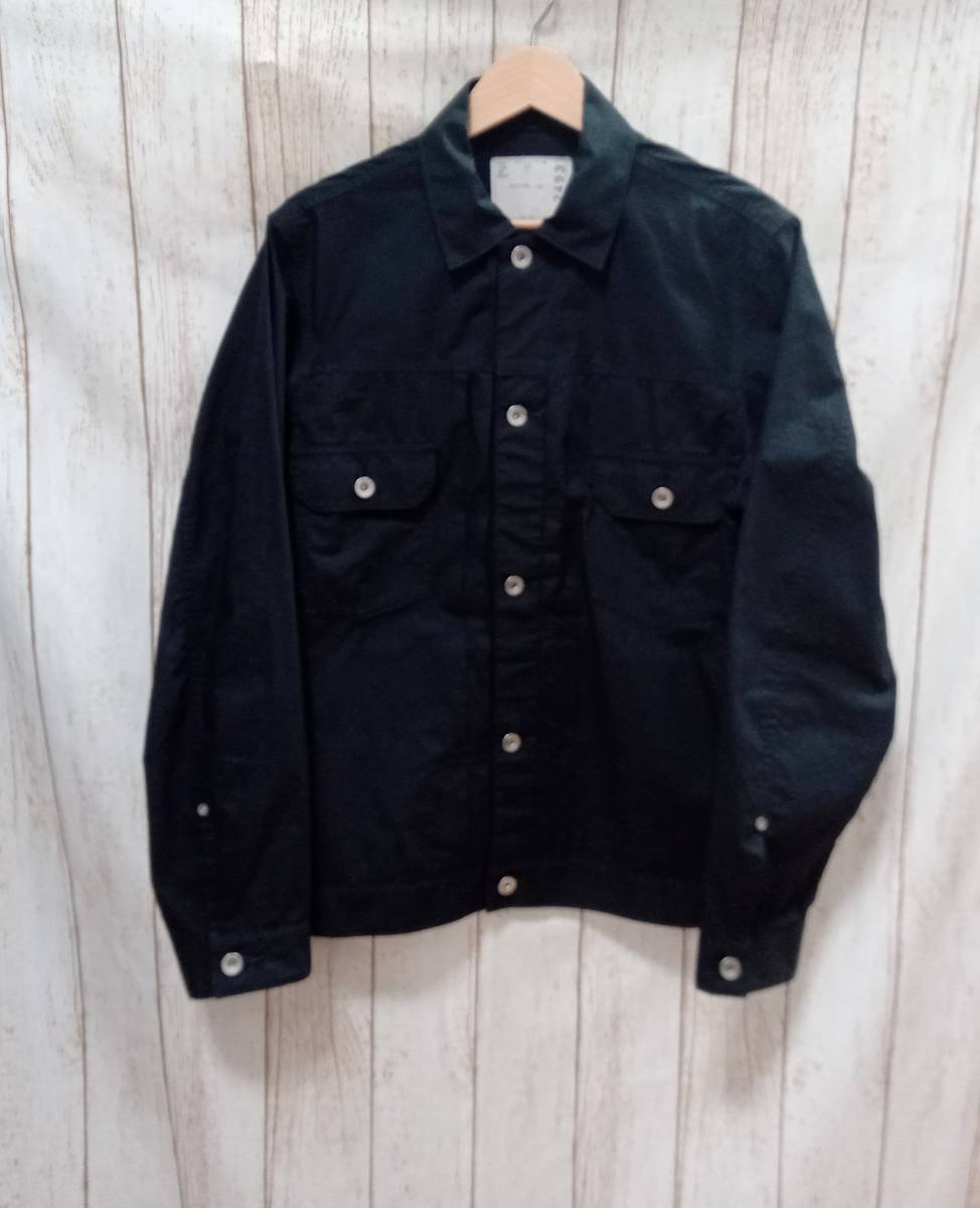 sacai 21SS サカイ 21-02493M Cotton Poplin Blouson ブルゾン サイズ1(S) ブラック コットン サイドジップ メンズ デザイナーズ