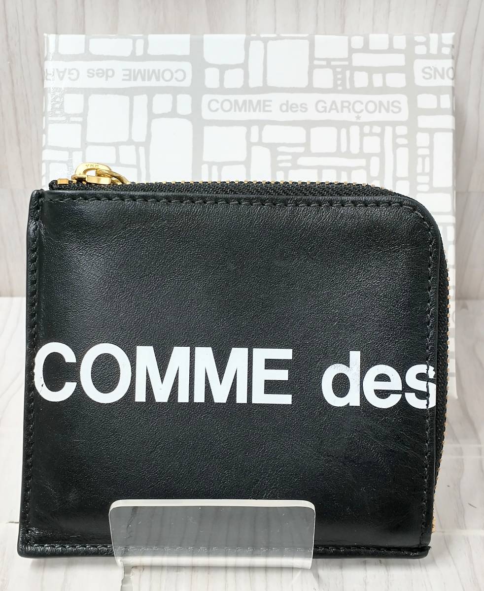 COMME des GARCONS HUGE LOGO SA3100HL コム デ ギャルソン ミニ財布 コインケース ブラックの画像1