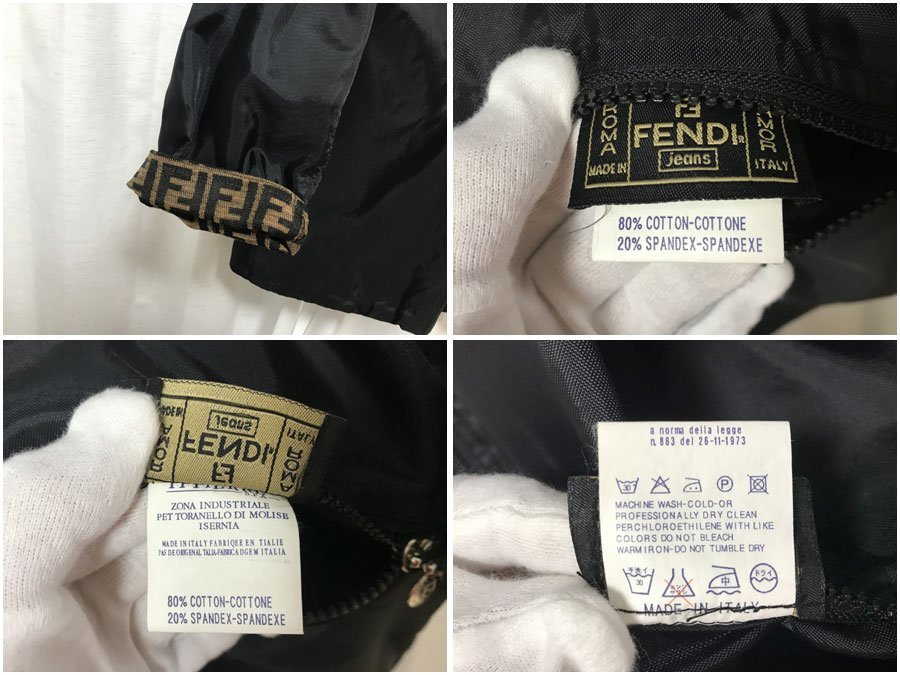 ☆美品☆FENDI jeans フェンディ リバーシブル ジャケット ブラック無地×ズッカ柄 アウター_画像9