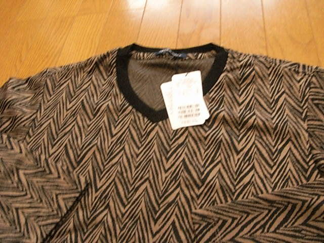 新品！ニコルセレクション　かっこいい長袖Tシャツ　ロンT　ブラウン系　サイズ48（L程度）_画像6