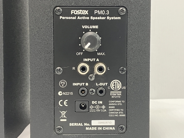 FOSTEX PM0.3 アクティブスピーカー ペア フェステクス オーディオ機器 2Way 音響機材 中古 C8278503_画像6
