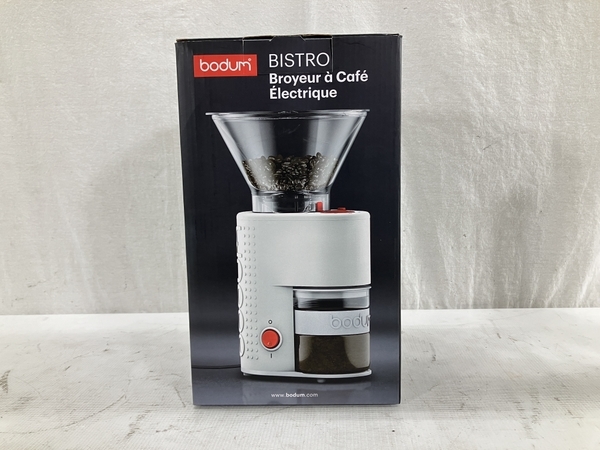 bodum 10903-3 BISTRO コーヒー グラインダー コーヒーメーカー ホワイト 家電 中古 W8437026_画像3