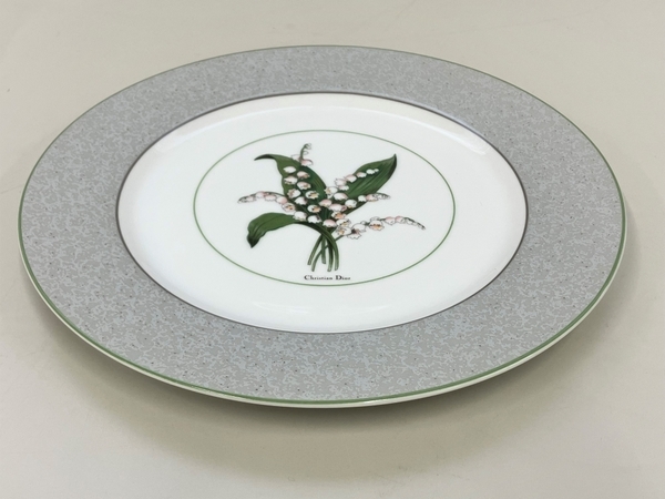 Christian Dior クリスチャン・ディオール ART DELA TABLE 直径 約25.5cm すずらん 食器 絵皿 中古 美品 K8426676_画像1