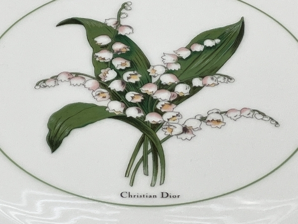 Christian Dior クリスチャン・ディオール ART DELA TABLE 直径 約25.5cm すずらん 食器 絵皿 中古 美品 K8426676_画像4