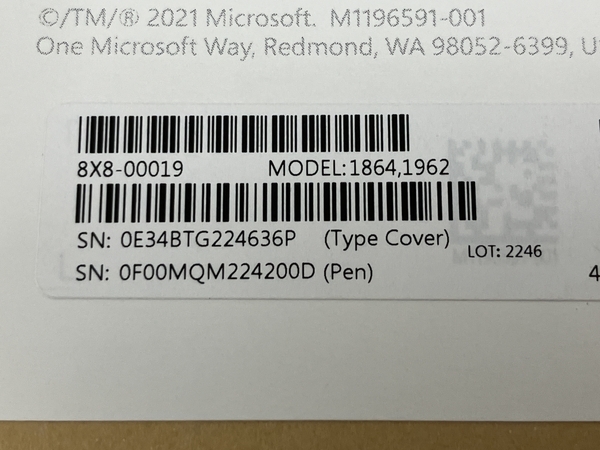Microsoft Surface Pro 8x8-00019 MODEL 1864 1962 Signature キーボード スリムペン付 マイクロソフト 未使用 O8442249_画像4