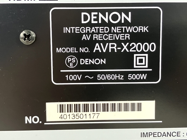 DENON AVR-X2000 AVサラウンドレシーバー 2014年製 中古 Y8437216_画像3